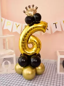 16 piezas corona & en forma de número globo - Multicolor - Ver 7