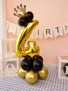 16 piezas corona & en forma de número globo - Multicolor - Ver 6