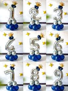 16pcs Number Design Balloon, Christmas - Multicolor - View 4