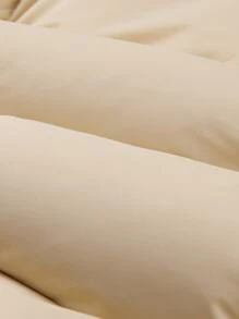 Manfinity Homme 1pc Men's Loose Fit Hooded Padded Coat With Drawstring Hem And Thermal Lining - Khaki - View 4