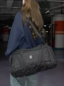 Letter Graphic Training Bag - Black - View 2