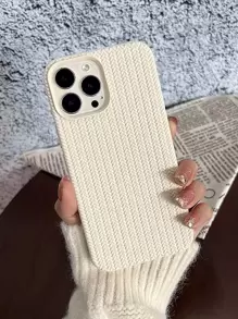 1 件 TPU 针织纹理纯色软手机壳适用于 16 系列、S20、S21、S22、S23、S24、S25 系列防水防震防摔防刮 - 白色 - 查看 1