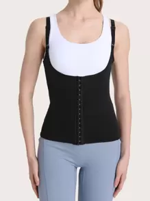 Women's Adjustable Shoulder Strap 4-Row Hook And Eye Closure Waist Trainer Body Shaper Underbust Corset Shapewear Waist Trainer Corset - Black - View 1