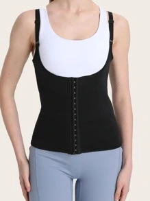 Women's Adjustable Shoulder Strap 4-Row Hook And Eye Closure Waist Trainer Body Shaper Underbust Corset Shapewear Waist Trainer Corset - Black - View 4