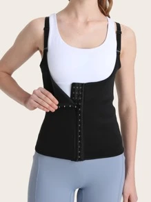 Women's Adjustable Shoulder Strap 4-Row Hook And Eye Closure Waist Trainer Body Shaper Underbust Corset Shapewear Waist Trainer Corset - Black - View 5