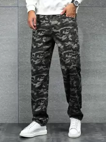 Manfinity Men Camo Print Cargo Pants - Multicolor - View 3