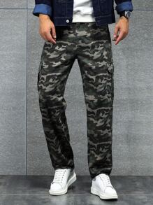 Manfinity Men Camo Print Cargo Pants - Multicolor - View 4