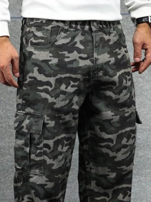 Manfinity Men Camo Print Cargo Pants - Multicolor - View 6