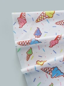 年轻女孩冰淇淋印花比基尼套装搭配沙滩裙夏日海滩 - 彩色 - 查看 3