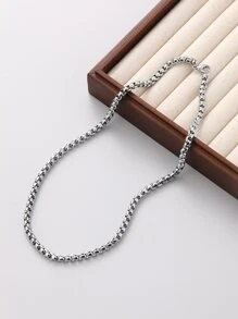 Minimalist Chain Necklace - Silver - View 1