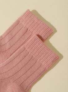 5對嬰童男童雙頭針純色中筒襪 - 彩色 - 查看 6