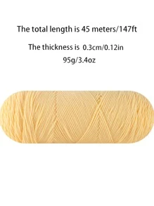 1 Skein Solid DIY Yarn - Yellow - View 3