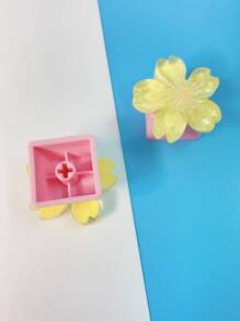 1入組花朵設計鍵帽 - 黃色 - 查看 2