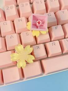 1入組花朵設計鍵帽 - 黃色 - 查看 3