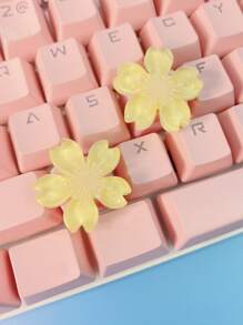 1入組花朵設計鍵帽 - 黃色 - 查看 4