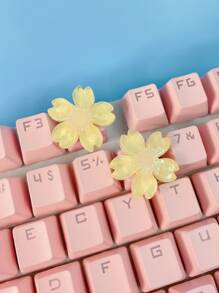 1入組花朵設計鍵帽 - 黃色 - 查看 5