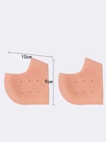 2入組矽膠腳跟保護墊腳跟保護墊用於腳跟墊緩衝乾裂腳跟凝膠腳跟杯男士女士腳跟插入物 - 杏色 - 查看 3