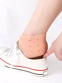 2入組矽膠腳跟保護墊腳跟保護墊用於腳跟墊緩衝乾裂腳跟凝膠腳跟杯男士女士腳跟插入物 - 杏色 - 查看 4