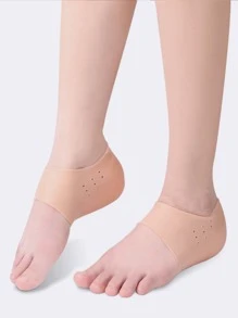 2入組矽膠腳跟保護墊腳跟保護墊用於腳跟墊緩衝乾裂腳跟凝膠腳跟杯男士女士腳跟插入物 - 杏色 - 查看 5