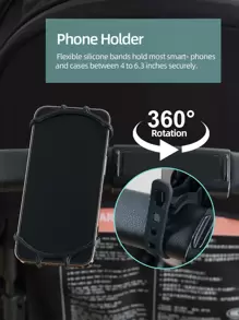 1入組折疊式嬰兒車手機支架 - 黑色 - 查看 9