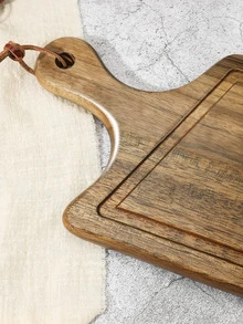 Wooden Cherry Wood Cutting Board & Tray For Kitchen, Durable Meat & Vegetable Chopping Block - Coffee Brown - View 3