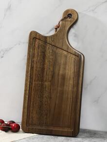 Wooden Cherry Wood Cutting Board & Tray For Kitchen, Durable Meat & Vegetable Chopping Block - Coffee Brown - View 5