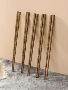 10 piezas Palillos con patrón de madera - Marrón - Ver 3
