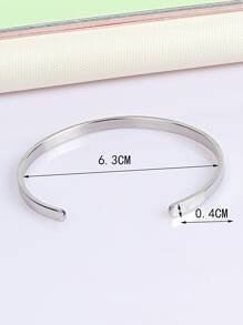 Minimalist Cuff Bangle - Silver - View 5
