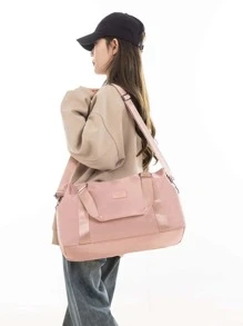 1pc Patch Detail Training Bag - Pink - View 2