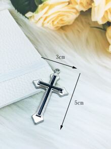 2入組黑色交叉形狀DIY首飾吊墜帶滴油效果 - 彩色 - 查看 3