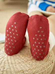 Plush Lined Crew Socks - Rust Brown - View 4