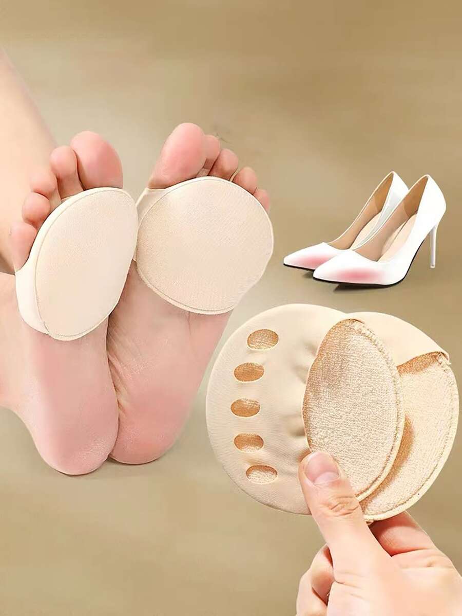 1pair Non-Slip Shoe Forefoot Protectors, Polyester Accessories - Beige - View 1