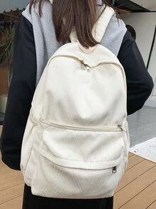 Ba lô Nữ màu trơn Có thể điều chỉnh được Mát mẻ - trắng - Xem 2