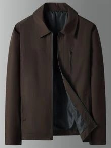 Manfinity Hombres Cazadora con cremallera unicolor