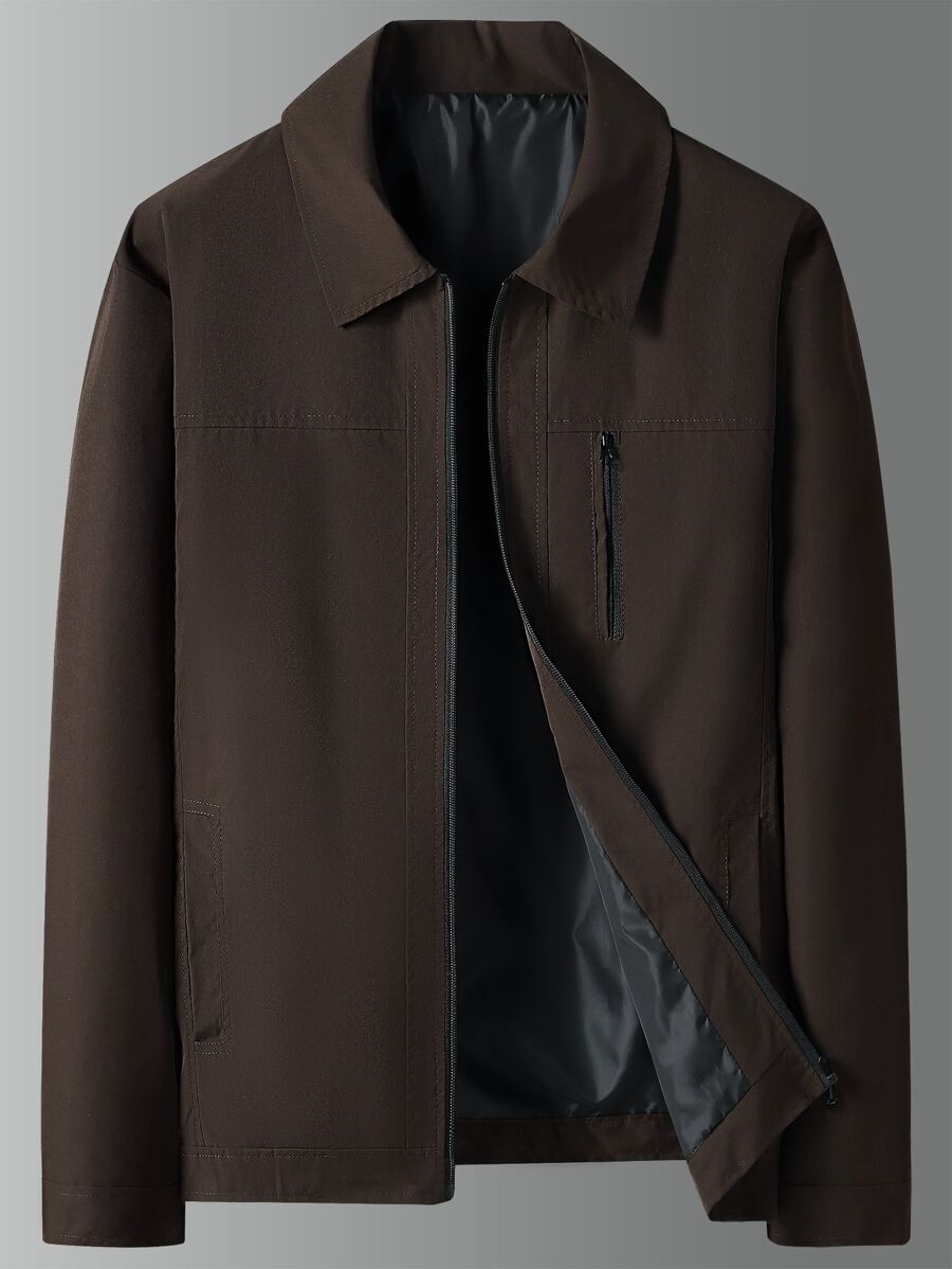 Manfinity Hombres Cazadora con cremallera unicolor