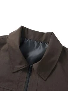 Manfinity Hombres Cazadora con cremallera unicolor