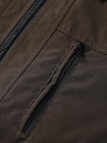 Manfinity Hombres Cazadora con cremallera unicolor