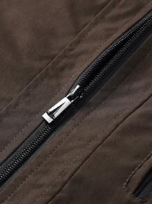 Manfinity Hombres Cazadora con cremallera unicolor