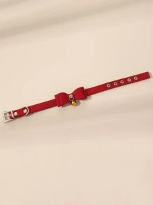 1pc Bow Decor Pet Collar - Red - View 3