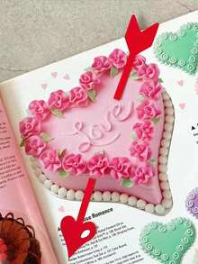 10pcs Heart & Arrow Design Cake Topper - Red - View 2