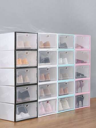 1pc Random Color Clear Shoes Storage Box