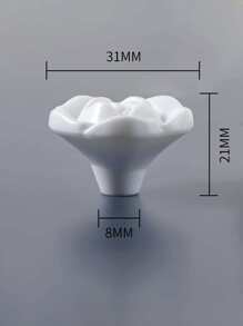 2pcs Flower Design Drawer Knob - White - View 3
