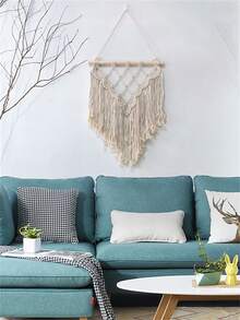 Treo tường tua dệt 1 cái - Màu be - Xem 5