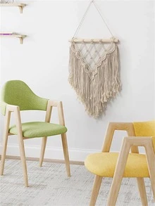 Treo tường tua dệt 1 cái - Màu be - Xem 7