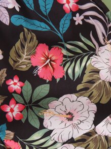 Toddler Girls Cold Shoulder Top & Floral Print Shorts - Multicolor - View 3