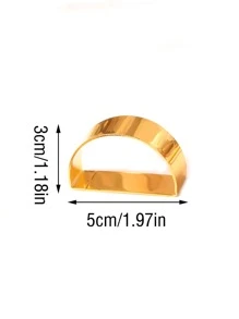 1 chiếc Vòng khăn ăn bằng kim loại, Khóa khăn ăn nửa vòng tròn bằng kim loại, Khóa khăn ăn bằng vàng phòng mô hình, Vòng khăn ăn; Khăn ăn kim loại nhà hàng phương Tây - Vàng - Xem 3