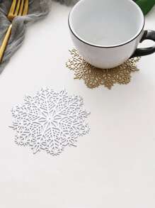 1 Bông Tuyết Rỗng Nhựa PVC Bronzing Coaster, Bàn Cho Bàn Cà Phê Bộ Đồ Ăn Cốc Miếng Lót Trang Trí Phụ Kiện Nhà Bếp - Nhiều màu - Xem 2