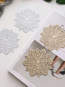 1 Bông Tuyết Rỗng Nhựa PVC Bronzing Coaster, Bàn Cho Bàn Cà Phê Bộ Đồ Ăn Cốc Miếng Lót Trang Trí Phụ Kiện Nhà Bếp - Nhiều màu - Xem 6