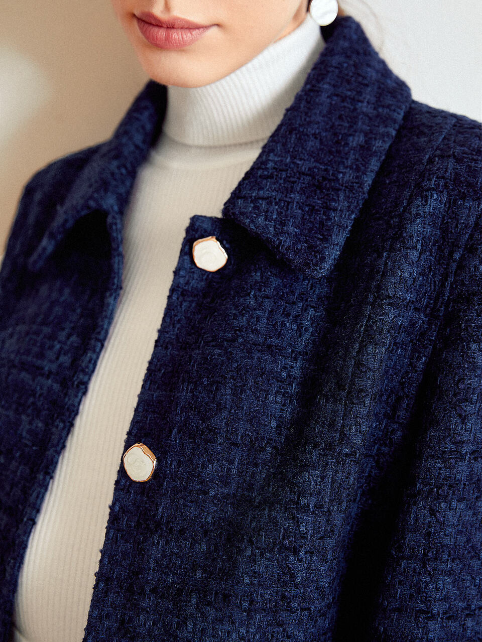 MOTF TWEED BOXY OVERCOAT