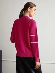 MOTF PREMIUM WOOL-MIX CONTRAST BINDING JUMPER - Hot Pink - View 8